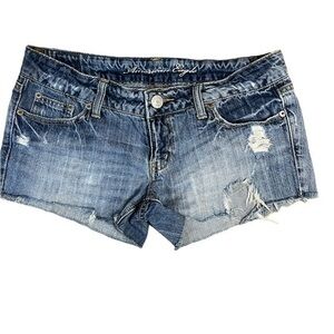American Eagle Destroyed Shorts Distressed Microshorts size 4 Denim